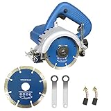 Trocken Steintrennsäge Hancaner 1200 W Fliesensäge, incl.Ø105mm Hochfeste-Trennscheibe, 12000 U/min & 0-45 Grad Fasenschnitt, von Marmor, Fliese, Keramik, Holz, PVC