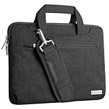 TECHGEAR Tasche für 12,8-13,3 Laptops - Tragbare Multifunktions Laptop hülle mit verstellbarem Schultergurt, Gepäckriemen und unterdrückbaren Griffen, Tragbarer Organizer Case mit Taschen - Schwarz