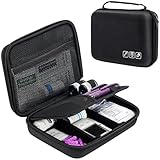 ProCase Insulin Kühltasche mit 2 Kühlakkus, Insulin Pen Kühltasche Diabetiker Tasche, Medikamenten Organizer Kühlbox für Spritze, Nadeln, Epipen, Insulin und andere Diabetes Zubehör -Schwarz