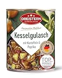 DREISTERN Kesselgulasch 800g I Mit Kartoffeln & Paprika I Herzhaftes Fertiggericht in recyclebarer Konservendose I Lange Haltbarkeit dank natürlicher Konservierung I Hausmacher Qualität