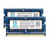 8GB Kit (2x4GB) DDR3 1333MHz PC3 10600S 4GB SODIMM 204-Pin Non-ECC 1.5V CL9 2Rx8 Dual Rank Notizbuch Arbeitsspeicher