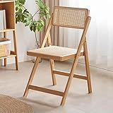 Mid Century Bambus-Rattan-Klappstühle, tragbar, für den Innenbereich, Esszimmerstühle für Gäste, strapazierfähig, Picknick, Camping, Loungesessel für Küche, Büro, 45 x 54 x 82 cm