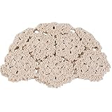 GAOSHA Strickmütze für Damen, Vintage, handgefertigt, gehäkelt, Baumwolle, Herbst, Blumenmuster, Kopfumfang: 56–58 cm, Beige