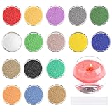 Ovaletta 16 Farben Kerzensand, Kerzenwachs Granulat, Paraffinwachs für Kerzen, mit 10 Dochte, Wachsgranulat für Kerzen, Kerzenwachs zum Gießen, Kerzen Sand für Weihnachten(320g)