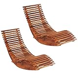 Xichuzi Schaukelstühle Sonnenliegen 2 STK. Akazienholz, Gartenliege, Liegestuhl, Sonnenstuhl, Sonneninsel Outdoor, Liegen, Gartenmöbel, Bäderliege, Relaxliege - 277093