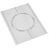 onlyfire Grillrost Edelstahl mit Rund Eingebauter Zubehör für Weber Spirit I/II 300 Serie und Genesis 1000-5000 Gasgrills, Rost-in-Rost System, Passend für Smokefire EX4/EX6/EPX6 Holzpelletgrills