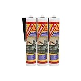Set von 3 elastischen Silikon-Dichtstoffen - SIKA Sikasil G - Schwarz - 300ml