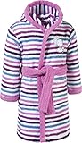 Erwin Müller Kinder-Bademantel, Kapuzenbademantel Frottier Maus - mit Kapuze, Taschen und Bindegürtel, saugstarke Baumwolle - lila-weiß-blau Größe 122-128