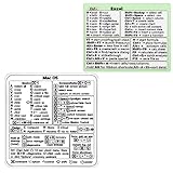 2 Stück Shortcut Sticker Mac, Mac OS Excel Shortcuts-Aufkleber Tastatur-Shortcut-Aufkleber Windows Selbstklebend Shortcut-Aufkleber Vinyl Kompatibel mit MacBook 13-16 Zoll
