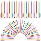 100Stück Kunststoff Nähnadeln,Webnadeln für Kinder Lang,Sticknadeln Nähnadeln mit Großem öhr Garnnadeln Kunststoff-Nadeln für Garn & Handwerk,Plastiknähnadeln zum Selbermachen DIY-Nähen Kunsthandwerk