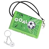 DGUSO Kinder Geldbeutel Jungs Fußball Motiv Geldbeutel Kinder Portmonee Kinder Brustbeutel Jungen Brustbeutel Kinder Kinder Brustbeutel Kinder Portmonee Kinder mit Fußball Schlüsselanhänger.