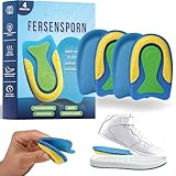 Podcase 4er-Set Fersensporn-Einlagen zur Korrektur von Plantarfasziitis - Silikon-Schuh-Einlagen für Herren und Damen - Gel für Sporne - Unisex (Grün, S (35-41))