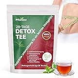 Detox Tee zum Abnehmen, 28 Stück abnehmentee entgiften, Bauchfett verbrennen, Reduziert Blähbauch, Natürliche Kräutermischung mit Oolong, Grünteeextrakt, Mate, Ginseng, Vegan, Allergenfrei