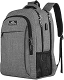 MATEIN Daypacks, Laptop Rucksäcke 17,3 Zoll Anti Diebstahl Tasche Herren Arbeit Rucksack College Daypack mit USB Ladeanschluss für Männer, Frauen, Arbeit, Reisen, Business, Grau