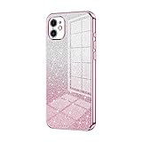 Handyhülle Kompatibel mit iPhone 7 Plus/8 Plus Hülle, Klare Glitzer Galvanisierende Hybrid Schutzhülle Slim Transparent Anti-Scratch Stoßdämpfung TPU Bumper Case Compatible with