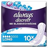 Always Discreet Inkontinenz-Einlagen+ Long Bei Blasenschwäche, 5er Pack (5 x 10 Stück)