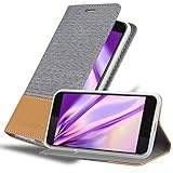Cadorabo Hülle kompatibel mit HTC Ocean / U11 aus Premium Jeans und Kunst Leder Flip Klappbare Stoßfeste Magnetische [Standfunktion] [Kartenfächern] Cover Hülle für HTC Ocean / U11 Tasche in Grau