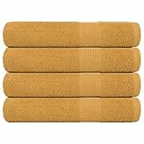 Gecheer Saunatücher 4 STK. Golden 80x200 cm 360 g/m² 100% Baumwolle