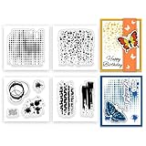 INFUNLY 4 Stück Mini Flecken Textur Clear Stamps 2.16' Kleine Druckmuster Silikon Clear Stamp Siegel Transparente Gummi Stempel Für Kartenherstellung DIY Scrapbooking Fotoalbum Journal Dekor