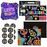 Hpbaggy Einladungskarten Kindergeburtstag,12 Deutsche Einladungskarten +12Umschläge,Einladungskarten Geburtstag Madchen,Partyzubehör Einladungskarten Geburtstag