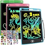 3 Stück LCD Schreibtafel, 8.5 Zoll Zeichenbrett Bildschirm Augenfreundliche Bunte Schrift Pad Für Drinnen und Unterwegs, Löschbarer Schreibtablett Spielzeug Geschenk für Kinder - Blau & Rosa & Grün