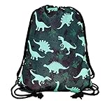 HECKBO Dinosaurier Turnbeutel für Kinder - Wasserdicht, Verstellbare Kordeln, Leicht zu Reinigen - Sportbeutel Junge Mädchen, Dinosaurier, 40cm x 32cm, Polyester & Baumwolle