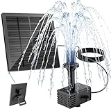 Yzert Solar Springbrunnen 1.8W, 2025 Upgraded Glas Solar Teichpumpe mit 8 Effekte, 3M Kabel, Solar Wasserpumpe Schwimmender Fontäne Pumpe für Außen Vogelbad, Fischbecken, Garten (Schwarz)