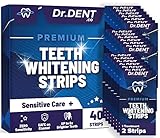 DrDent Premium Zahnweiß-Streifen - 20 Whitening-Sitzungen - Non-Sensitive Formel - 40 Peroxid frei Whitening-Streifen - sicher für Zahnschmelz + Mundöffner enthalten