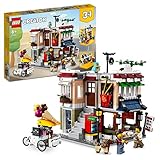 LEGO 31131 Creator Nudelladen, Fahrradladen und Spielhalle, 3in1 Konstruktionsspielzeug für Kinder ab 8 Jahren, Modular Building