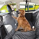 Vailge Autoschondecke für Hunde Rücksitz rutschfeste Hundedecke Rückbank Wasserabweisende mit Sichtfenster, Kofferraumschutz Hund mit Sicherheitsgurt für Car Van SUV (Standard(142cm W x152cm L))