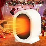 Anluomania Heizung Elektrisch 500W, Heizlüfter, Kleine Elektroheizung Energiesparend, Umkippschutz, Überhitzungsschutz, Tragbares Heizgerät für Bad, Wohnzimmer, Büro