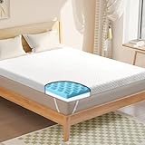 Gel Topper 200x200cm, 7,5cm Höhe Memory Foam Matratzentopper mit Waschbarem Bezug aus Bambusfaser, Zwei Härtegrade H3&H2 Oeko-TEX® Zertifiziert Matratze Topper mit Anti-Rutsch-Bändern