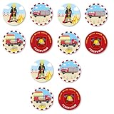 12 Muffinaufleger * FEUERWEHR * aus Esspapier als Kuchen- und Tortendeko | Ø4cm, Deko für Kindergeburtstag und Kinderparty | Feuerwehrauto Feuerwehrmann Muffins