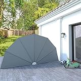 Faltbarer Terrassen-Seitenfächer Grau 200 cm