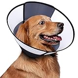 ROMANTIC BEAR Halskrause Hund Nach Operationen Wunden Halsband Leckschutz Verstellbar Leichtgewicht Schutzkragen Wasserdicht PVC Genesungshalsband Weiche Hundekragen für Hunde Katzen S(23-29cm)