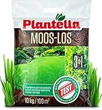 Plantella Moos-los 3-in-1 Rasendünger mit Moosvernichter, 10 kg | lüftet, versorgt Rasen mit Nährstoffen, beseitigt Moos | Optimale Pflege für jeden Rasen