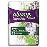 Always Discreet Einlagen Normal bei Blasenschwäche, 2er Pack (2 x 12 Stück)