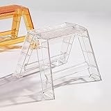 Tragbare Acryl-Klapptrittleiter für Erwachsene, transparenter Hocker für den Innen- und Außenbereich, kleiner Stuhl für Bibliothek, Küche, 1 Stufe, faltbarer Hocker