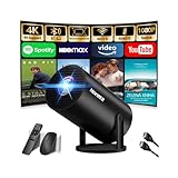 Beamer 4K Projektor Full HD 1080P【2026 Modell】 Mini Beamer mit WiFi 6 und Bluetooth 5.2, Android Tragbarer Projector 270° Dreh mit Auto Keystone für PC/HDMI/USB，mit Maus und Fernbedienung, Schwarz