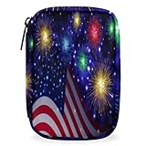 Amerikanische Flagge Feiertage Unabh?ngigkeitstag 4. Juli w?chentliche Pillendose Organizer H¨¹lle 7 Tage Reise Pillenetui Tragbarer Pillenorganizer Rei?verschlusstasche