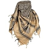 MFH PLO Halstuch mit Fransen Shemagh (Sand/Schwarz/115x110 cm)