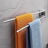 Dvocel Handtuchhalter Schwenkbar 2-armig Handtuchhalter Bohren aus 304 Gebürstet Edelstahl Handtuchhalter Wand Silber Wandmontage Handtuchstange für Bad und Küche