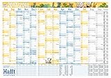Häfft Wandkalender Schuljahr 2017/2018 89x63cm (größer als A1), gefalzt, Schuljahreskalender 14 Monate Aug 2017 - Sep 2018, 2 Stundenpläne, Ferientermine, mit Extra A4-Übersicht