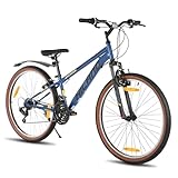 HILAND 26 Zoll Mountainbike für Herren und Damen, 21 Gänge Mountainbike, hochfester Stahlrahmen, V-Bremse, Hardtail MTB für Erwachsene, Blau