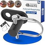 Fahrradanhänger Kupplung, 2 Sets, Schwarz, mit Sicherheitssplint, passend für viele Anhänger Marken und Modelle, Fahrradkupplung Anhänger, Adapter hinten Deichsel Hinterrad, Fahrrad Anhängerkupplung