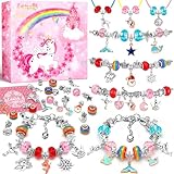 Lenski Einhorn Geschenke für Mädchen, Kleinigkeiten für Adventskalender Füllung Mädchen Geschenke 4-12 Jahre, Armbänder Selber Machen, Nikolaus Geschenk Weihnachtsgeschenke für Kinder Bastelset
