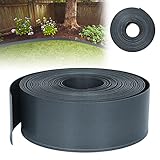 UISEBRT Rasenkante Kunstoff 20m - Lawn Edging Roll Plastic Beeteinfassung Gartenzaun Beetumrandung Rasenbegrenzung Lawn Border Garten Dekorativ, Anthrazit