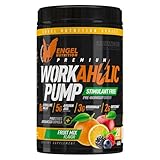 Engel Nutrition Workaholic® Pump – 18 Premium Nährstoffe für Pump, Energie & Fokus – L‑Citrullin‑Malat, L‑Arginin AKG, Taurin, Oxystorm®, Hydromax®, AstraGin® – Vegan – 660 g (660 g, Fruit Mix)