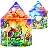 Wilwolfer Dinosaurier-Entdeckungs-Spielzelt, großes Pop-Up-Kinderzelt für drinnen und draußen, pädagogisches Dino-Abenteuer für Jungen und Mädchen (3-12 Jahre)