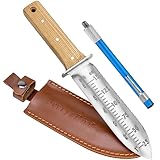 Berry&Bird Hori-Hori Gartenmesser, Boden Schaufel Barebones 177.8mm gezackte Klinge Pruner zu entfernen Unkraut Wurzeln Gartenarbeit Digging Tool (einschließlich Sharpening Tool)